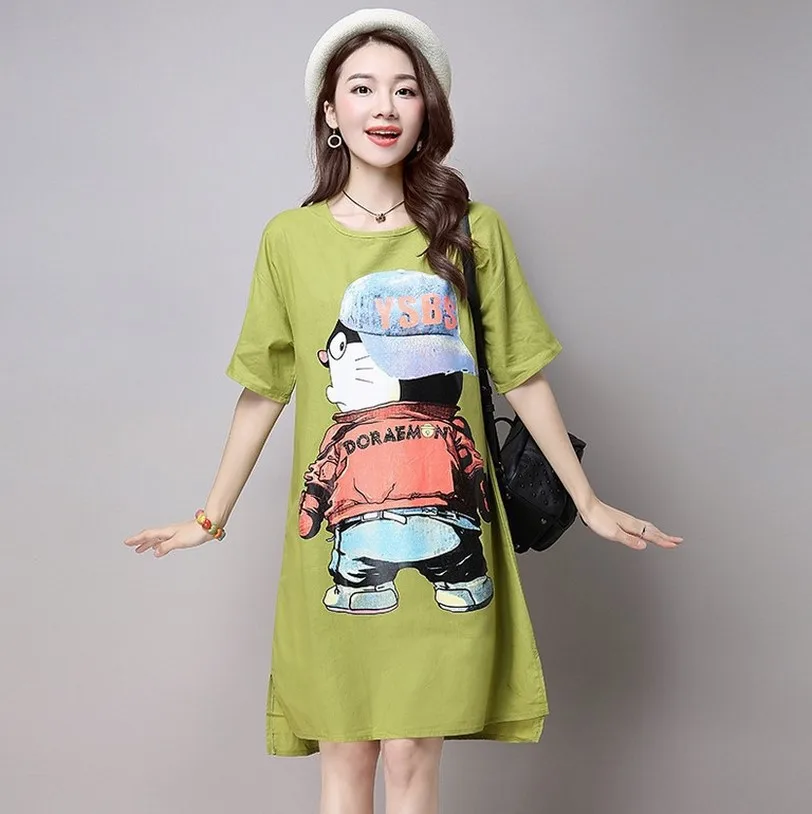 Новая летняя Большой размер платье ситец с короткими рукавами одежда для