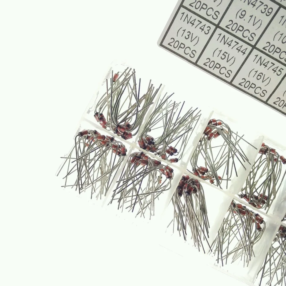 10 значений 200 шт. (1N4738 ~ 1N4748) 1N4739 1N4740 1N4741 1N4742 1N4743 1N4744 1N4745 1N4746 набор диодов стабилитра