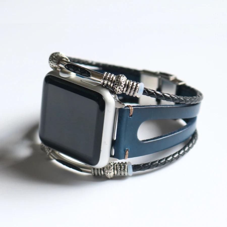 Ремешок для часов из натуральной кожи Apple Watch 38 мм 42 40 44 винтажный браслет iWatch