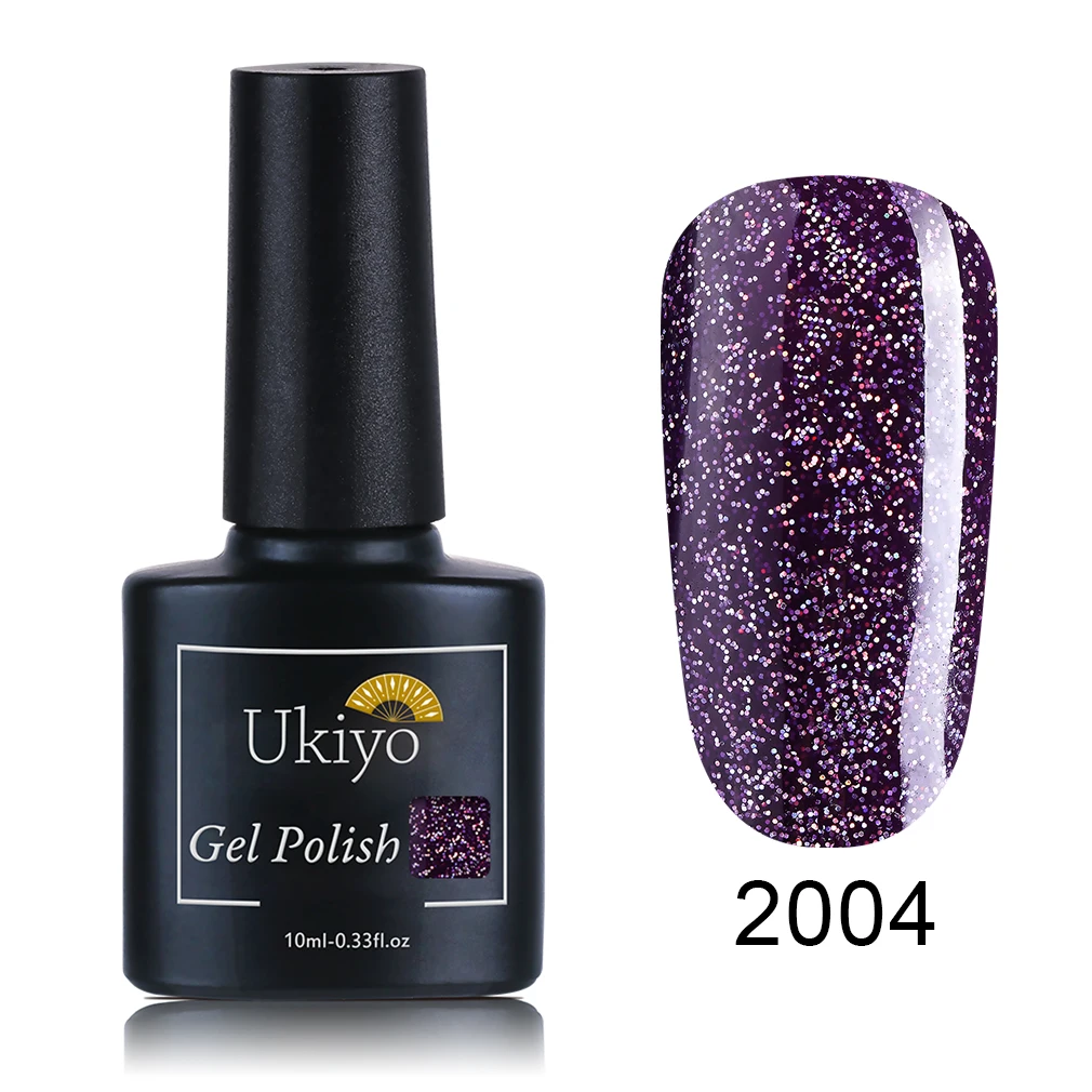 Ukiyo гель-лаки серии Black Diamond colors 10 мл; Гель-лак для ногтей УФ-гель Soak Off светодиодный длинный прочный верх базовый слой праймер - Цвет: 2004