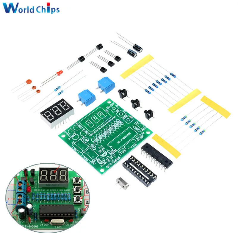 DIY наборы AT89C2051 DS18B20 комплект цифровой контроллер температуры Светодиодная