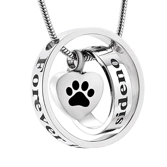 CL001 No Long By My Side Forever In урна в виде сердца подвеска Очаровательная собачья лапа с