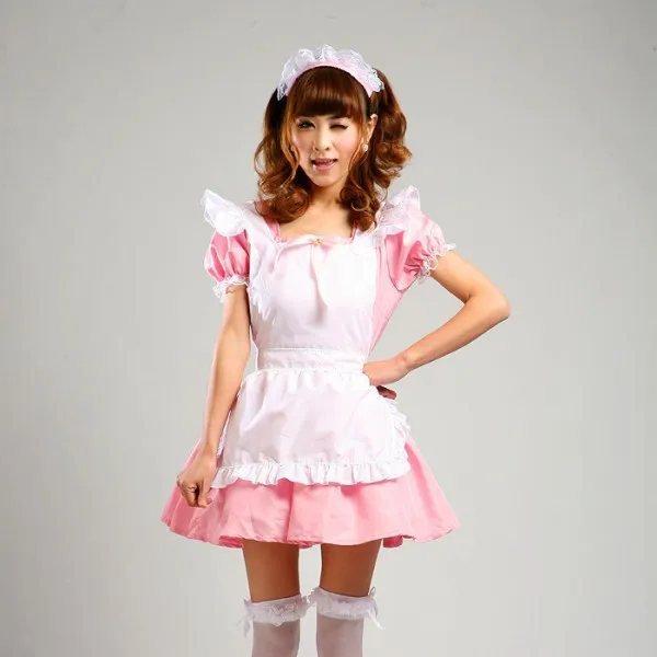 

Shanghai Story Pink Maid Cosplay costumes Japanese Anime Cosplay for women Girls Lolita Dress Restaurant Uniforms set