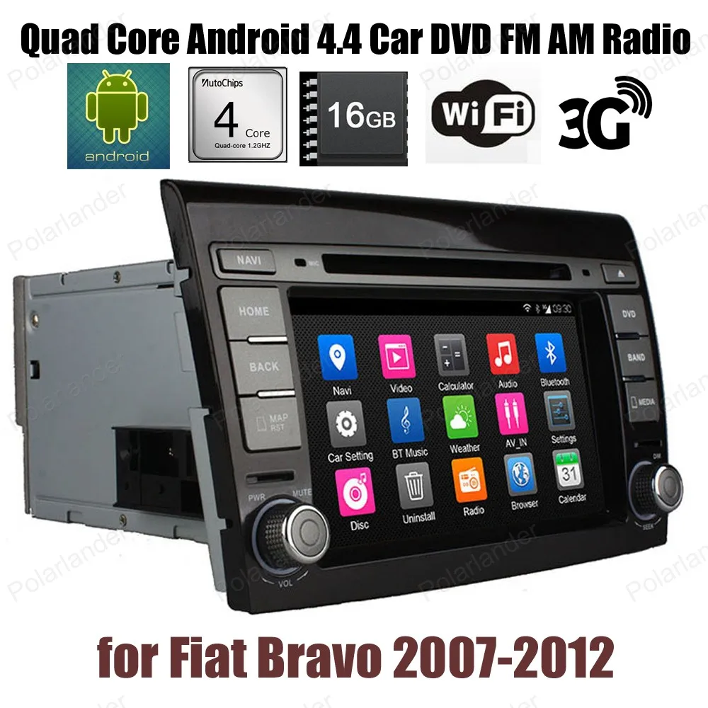 7-дюймовый android 2007 16G ROM FM AM радио автомобильный DVD для Fiat Bravo 2012-Поддержка GPS BT 3G WiFi DTV