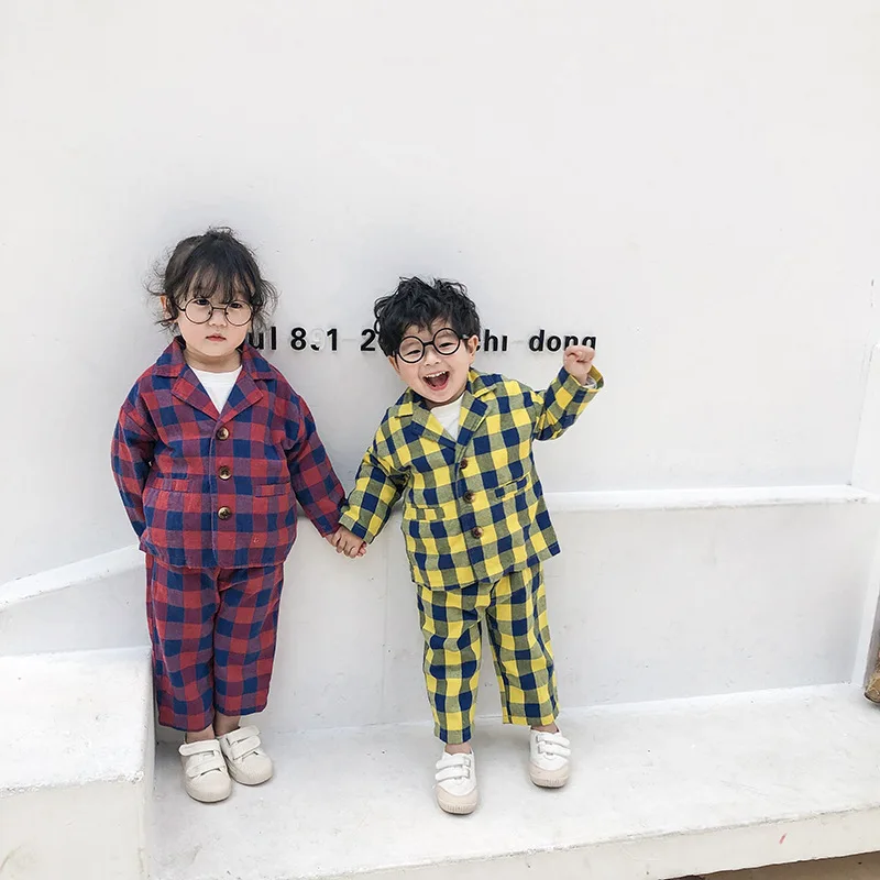 Комплекты одежды в Корейском стиле осеннее пальто с длинными рукавами и штаны