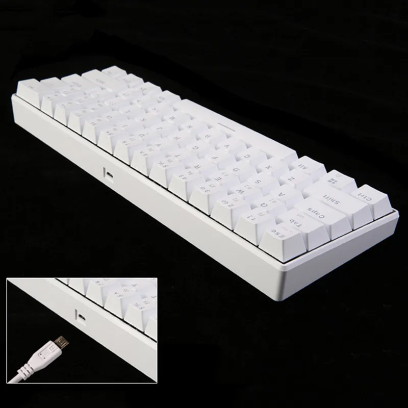 KuWFi 61 клавиши Bluetooth Беспроводная белая LED подсветка эргономичная Механическая