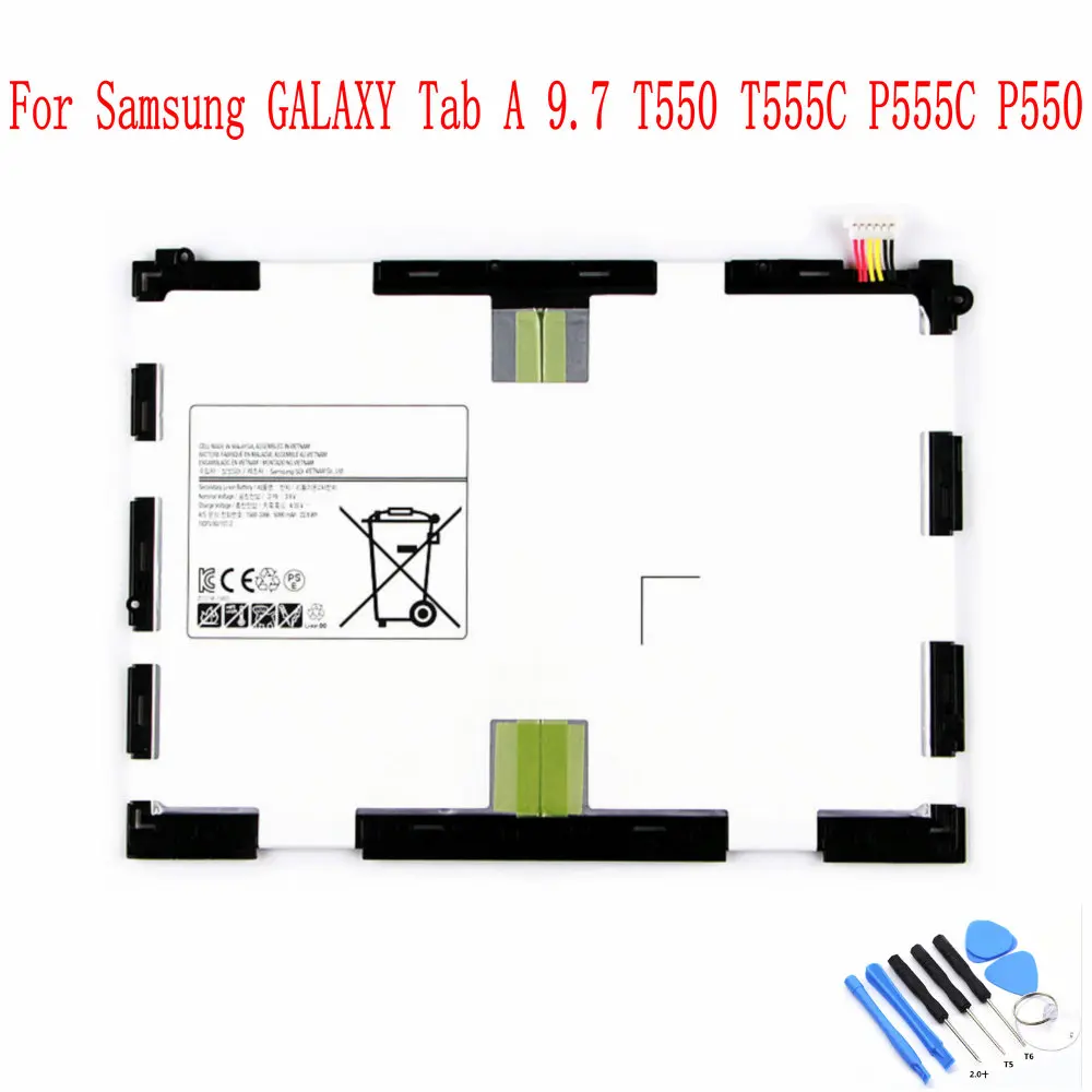 Оригинальный аккумулятор Ansheng для планшетов Samsung GALAXY Tab A 6000 T550 T555C P555C P550 9 7 мАч |