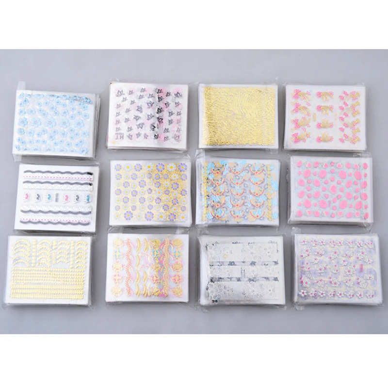 

50pcs/set 3D Nail Art Stickers Decal DIY Decoration Transfer Manicure Tips Random Pattern Fashion Accessories Decoration