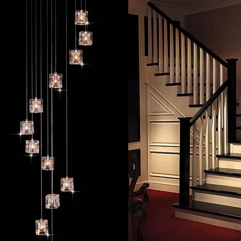 Современная Люстра для лестницы 1 5 м подвесной светильник рыбалки светодиодная