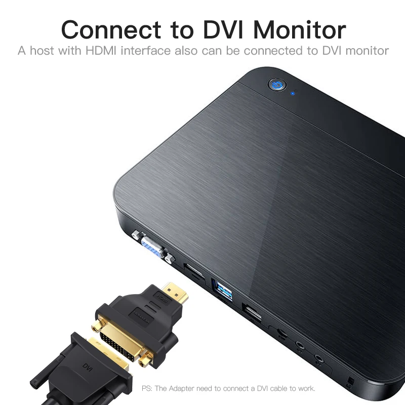 Vention HDMI DVI адаптер 1080P HD ТВ конвертер мужчин и женщин двунаправленный HDMI к DVI разъем для ПК PS3 проектор ТВ 24+ 5