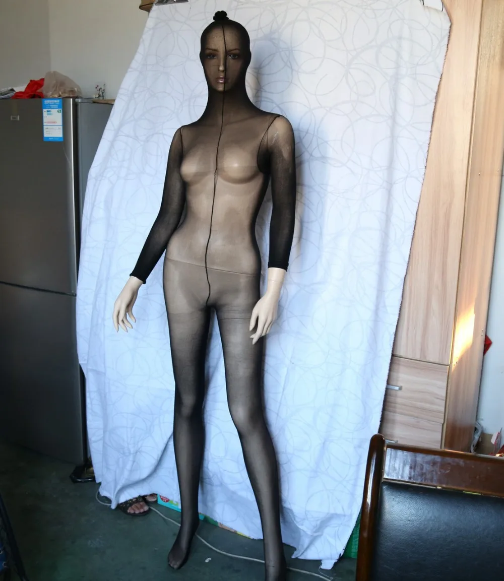 Новые прозрачные колготки с крышкой на голову Сексуальная футболка унисекс