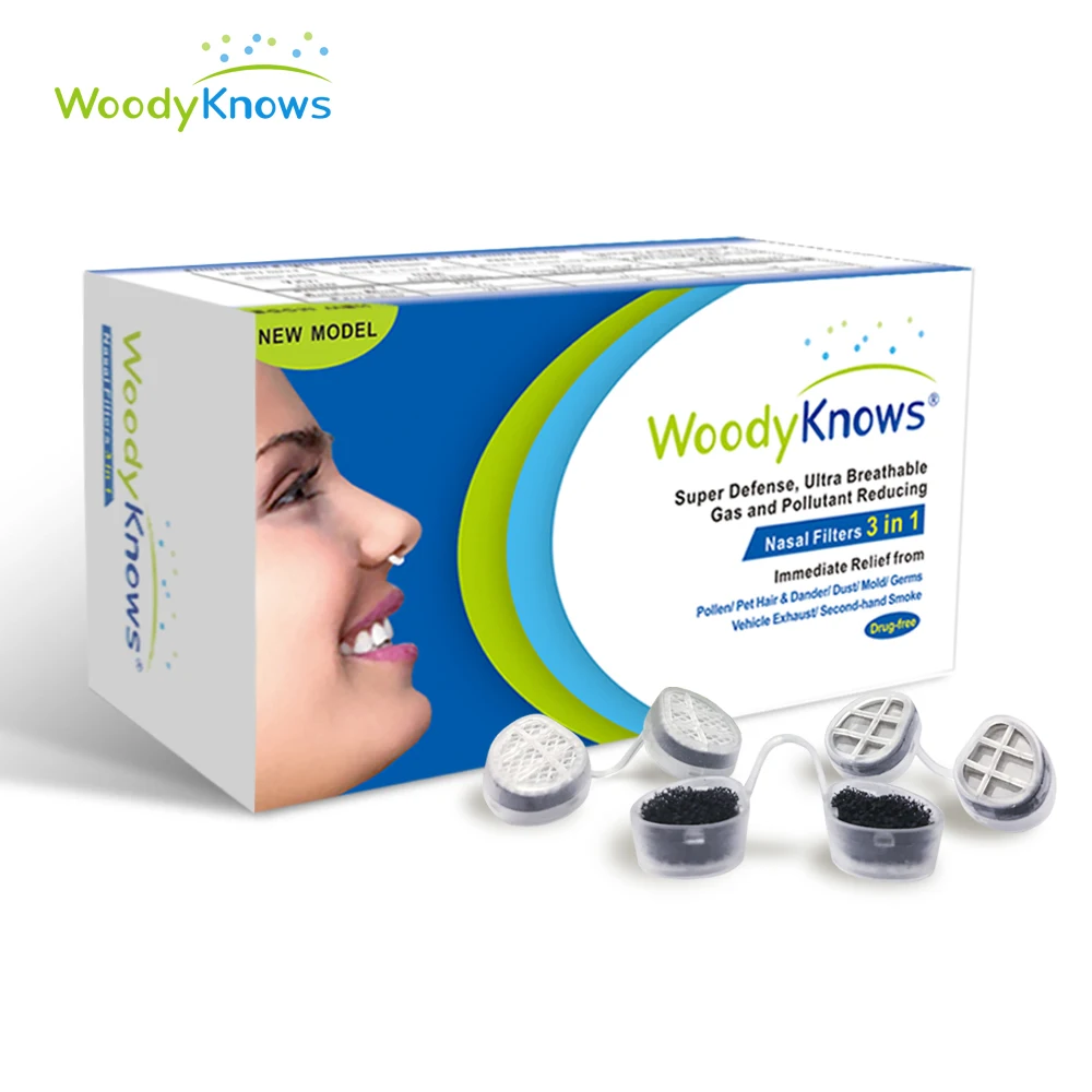 WoodyKnows 3 в 1 носовые фильтры, сочетают в себе супер защиту, ультра дышащие и газ и загрязняющие вещества фильтры для носа