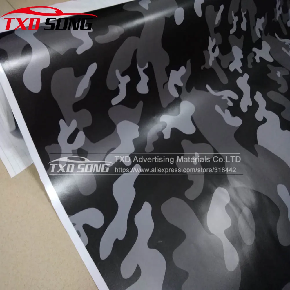 Новая черная белая серая камуфляжная виниловая пленка автомобильная наклейка