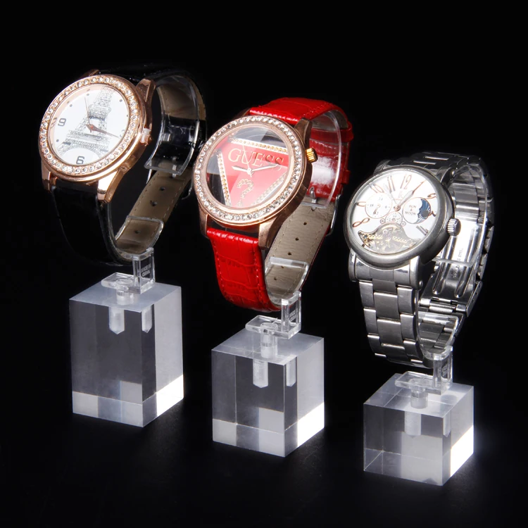 

TONVIC 2 Sets High Quality Acrylic Clear View Watch Display Stand Holder 3 Pcs In 1 Set