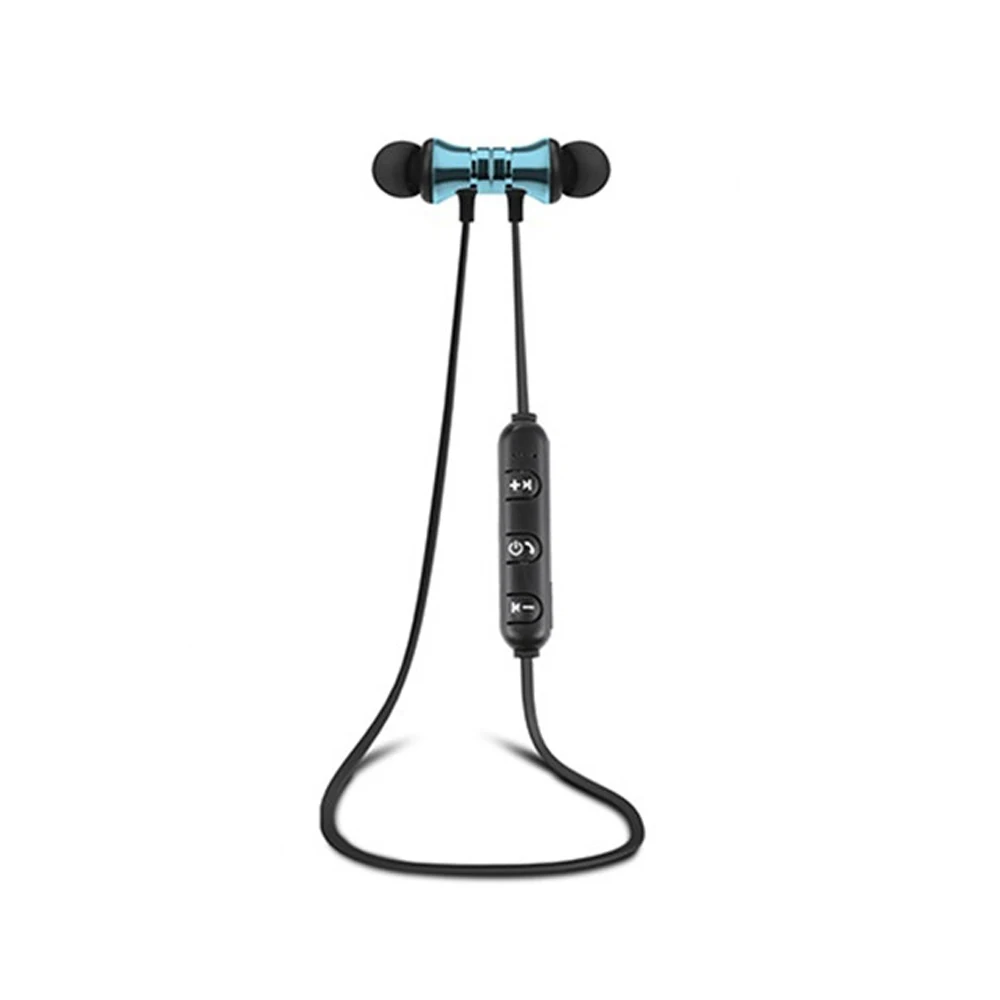 Синий Беспроводные спортивные bluetooth наушники-вкладыши стерео музыка MP3/MP4 наушники магнитные наушники беспроводная гарнитура для Xiaomi samsung iPhone - Цвет: Синий