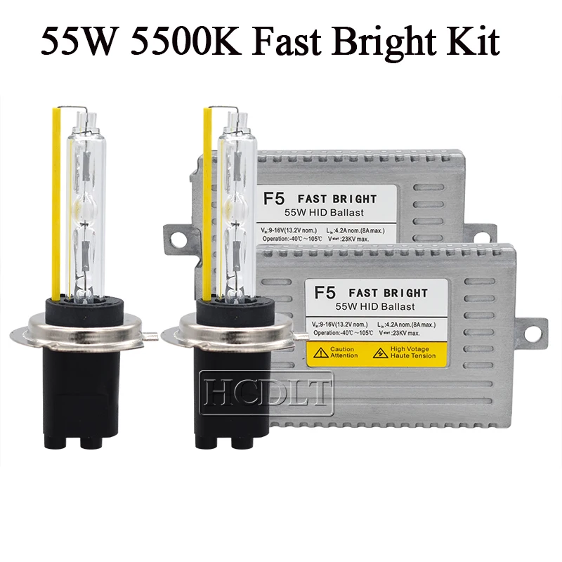 HCDLT 55 Вт Xenon D2H 9012 HID комплект фар AC Быстрый старт DLT F5 автомобильный балласт 5500K H1 H11