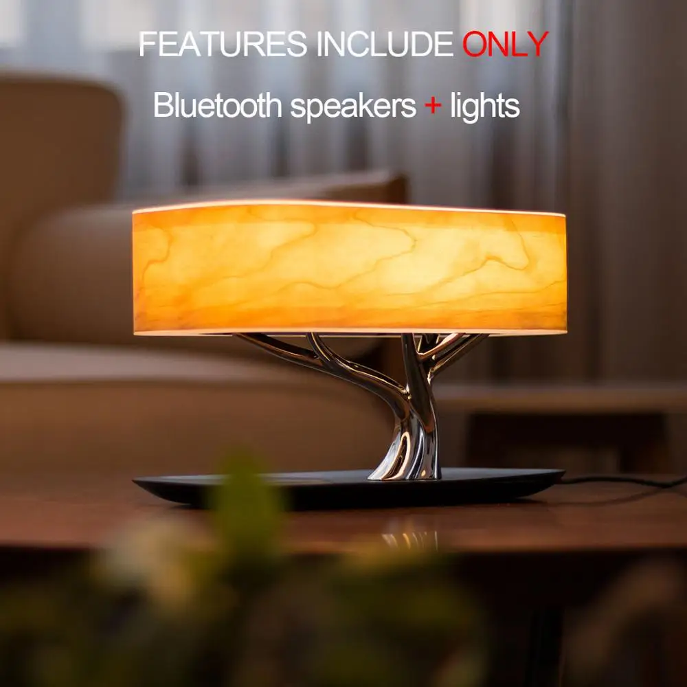 light and Bluetooth Дерево лампа динамик, Bluetooth динамик или wifi динамик/Беспроводная зарядка(QI)/Светодиодная лампа/Atuo сна, мобильный телефон беспроводной зарядки - Цвет: light and Bluetooth