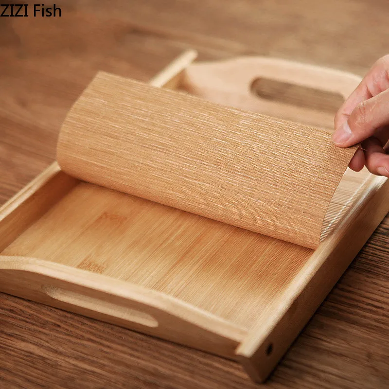 Прямоугольный бамбуковый поднос для чая сервировочный стол тарелка закусок