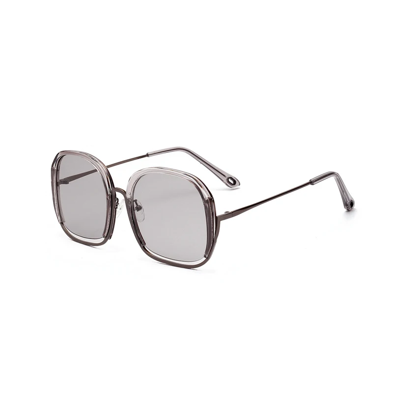 C1 Clear gray HBK, Ретро стиль, полуоправы, квадратные солнцезащитные очки для женщин, цветная оправа, большие размеры, солнцезащитные очки, Роскошные, для путешествий, морские оттенки, UV400 - Цвет линз: C1 Clear gray