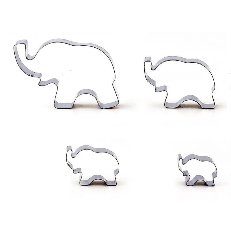OBRKING 4 шт. нержавеющая сталь животные слон формочка для печенья форма помадка