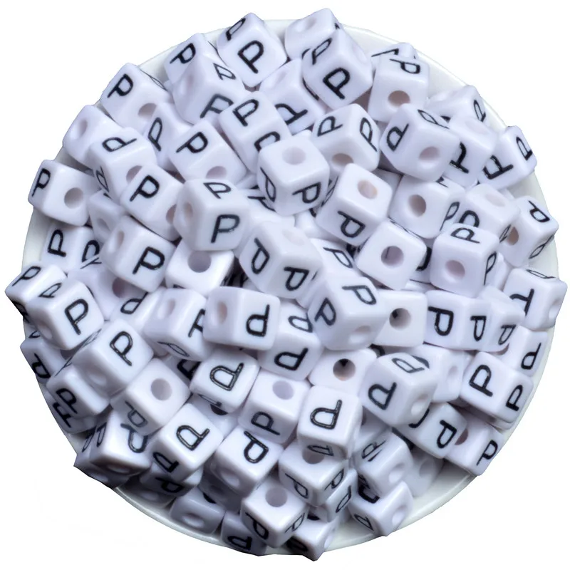 

Plastic Alphabet White 50PCS Size Of 10x10m Beads Acrylic Letters Children Education Handmade DIY Bracelet Beads