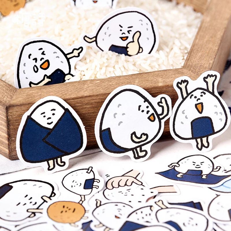 45 шт./кор. из сладкого риса шарики мультфильм Клейкая Бумажная Наклейка для