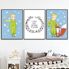 Художественные плакаты и принты из скандинавского холста с изображением Маленького принца лисы, настенные художественные рисунки на холсте для детской комнаты