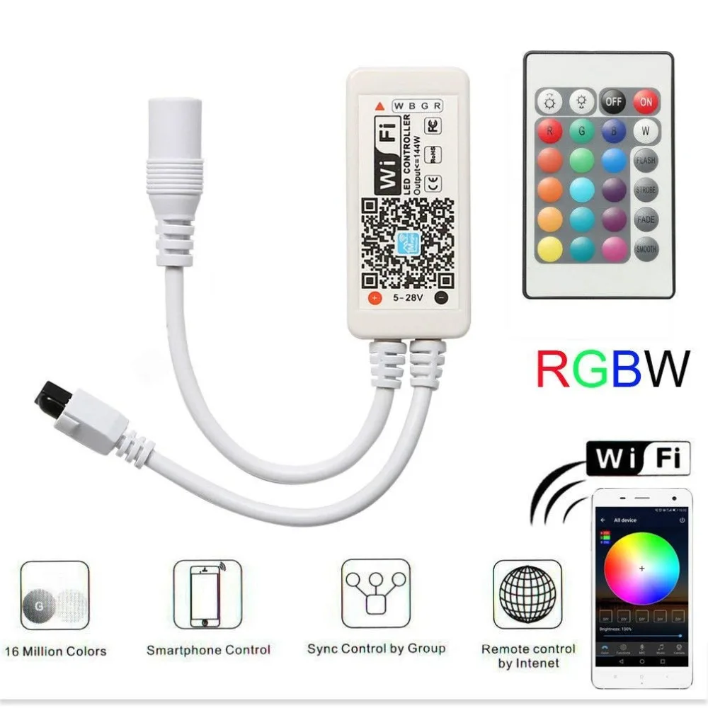RGB RGBW RGBWW 5050 SMD светодиодные полосы света Wifi контроллер DC 12V адаптер Светодиодная