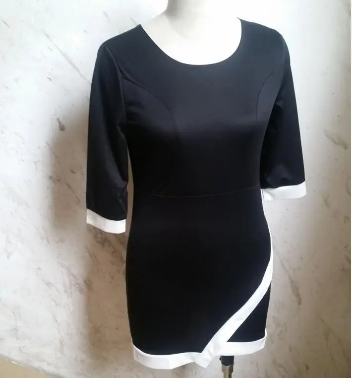 Womens Summer Dresses 2016 Fashion Irregular Black And White Patchwork Elegant Women Sexy Dress Vestido De Festa QQ880 | Женская одежда
