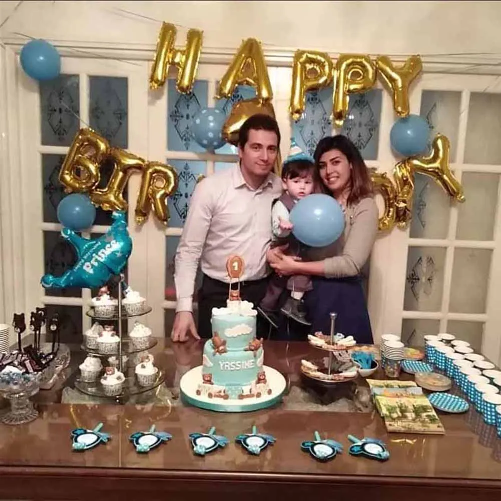 Воздушные шары 16 дюймов в виде букв Happy Birthday воздушные из фольги цвета розового