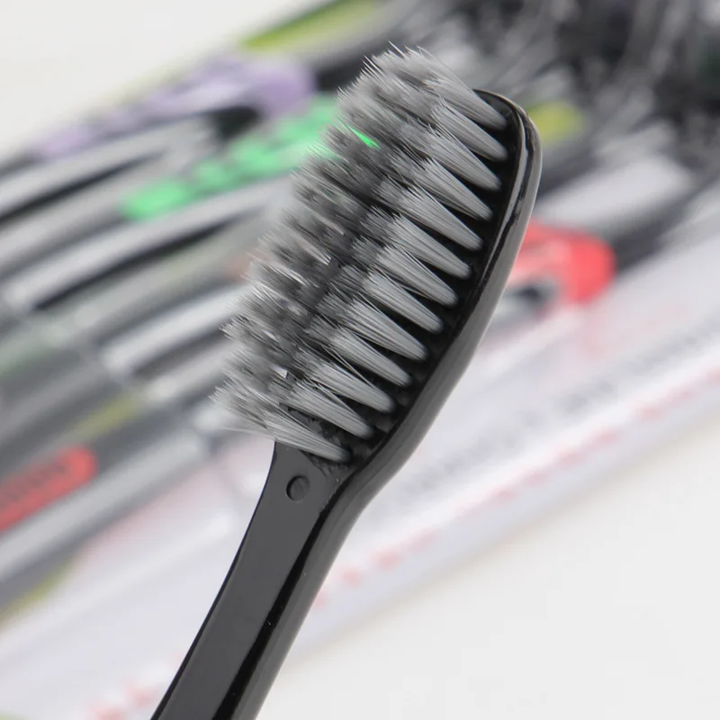 Брендовая зубная щетка из древесного угля бамбука 4 шт./партия противоскользящая