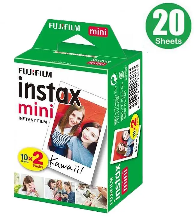 20 sheets 20-100 листов Fujifilm Instax mini 8 пленок белый край 3 дюйма для мгновенной камеры 7 9 25 50 s 70 90 SP-1 SP-2 фотобумага - Цвет: 20 sheets
