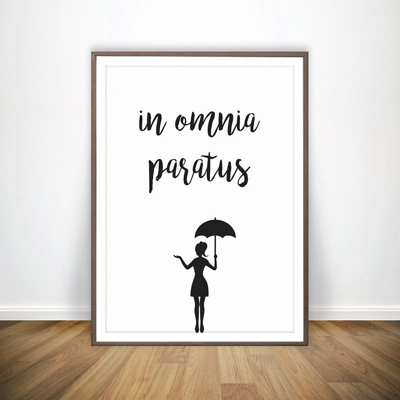 В Paratus Wall Art Печать на холсте Гилмор Зонтик для девочек художественный плакат