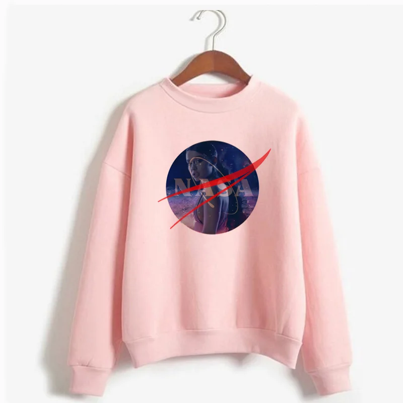 9 Ariana Grande Crewneck Space Sweathirt женские 7 колец толстовки с длинным рукавом Одежда с музыкальными принтами Топ женские толстовки пуловер - Цвет: 9