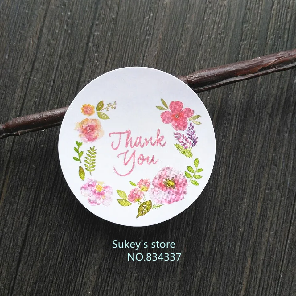 250pcsThank вы Мощность Бумага упаковка Стикеры для конфет от китайского