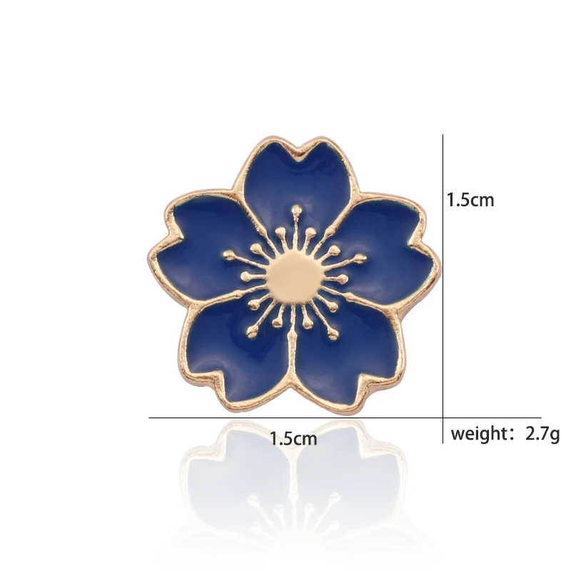 Cherry Blossoms Flower Colorful Brooch Pins Button Pins Denim Jacket Pin Badge For Bags Japanese Style Jewelry Gift For Girls