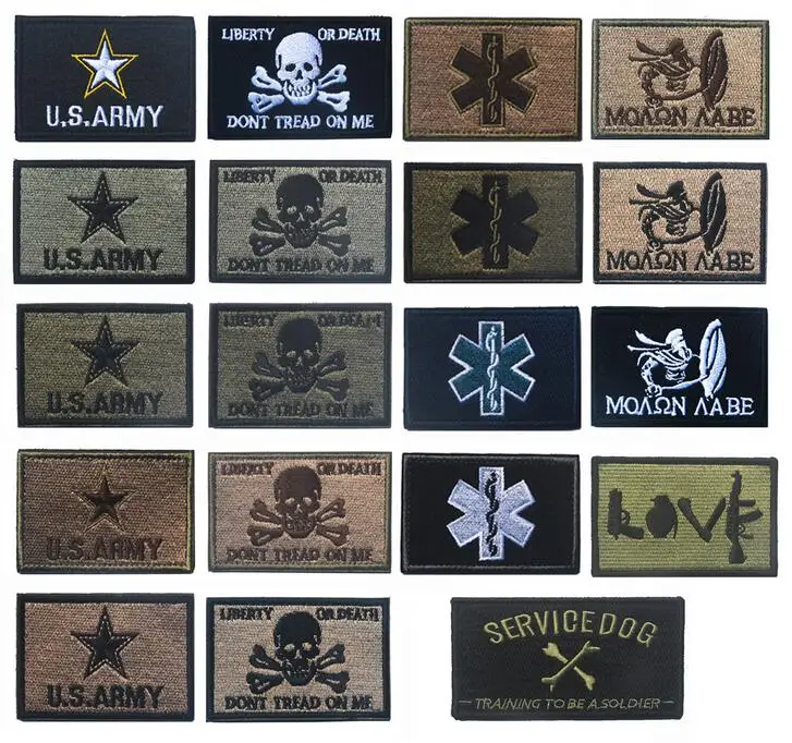 Тканевая армейская повязка США не рисунок на мне рандомная руку с черепом значок