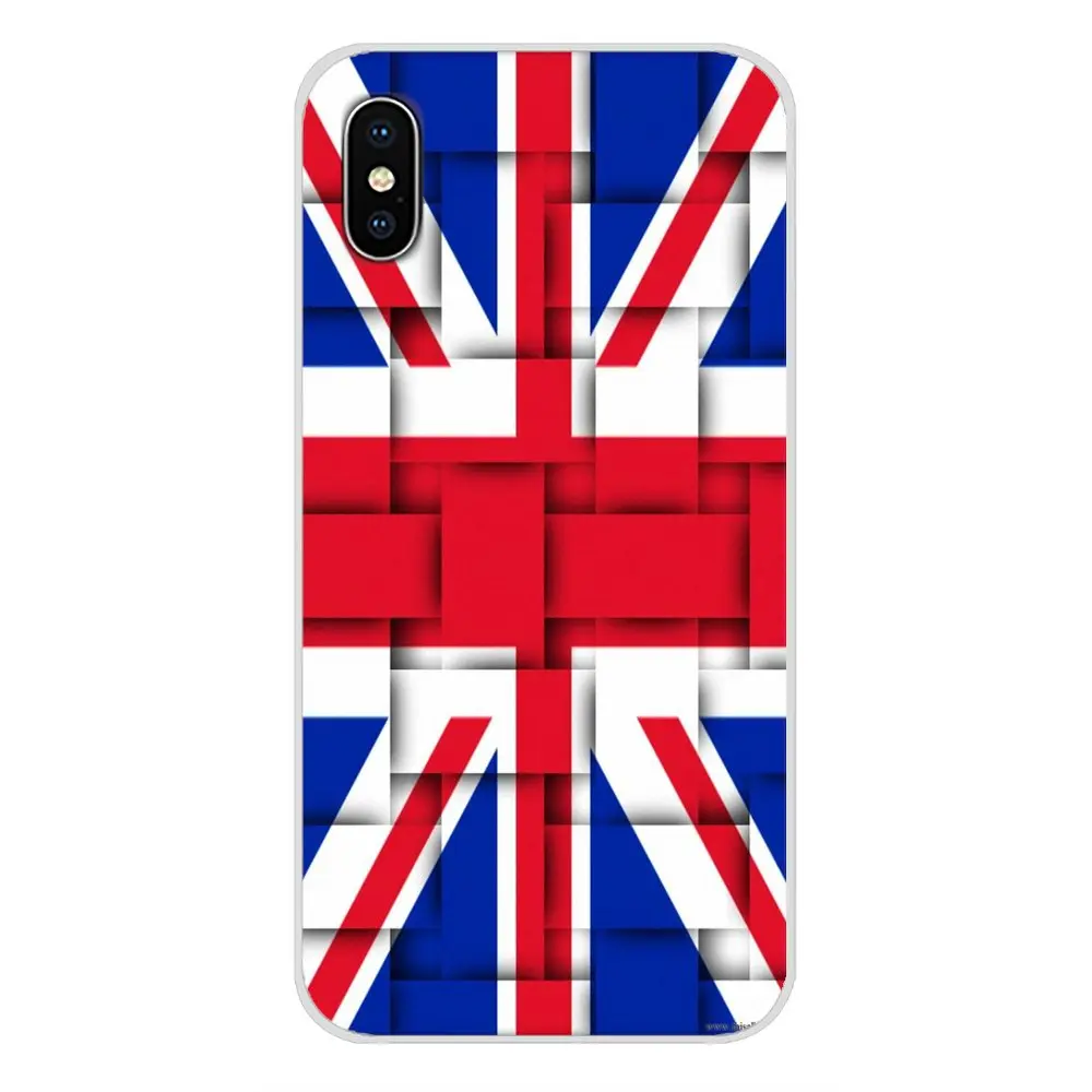 Аксессуары для телефонов с британским флагом Union Jack чехлы Apple iPhone X XR XS MAX 4 4S 5 5S 5C SE 6