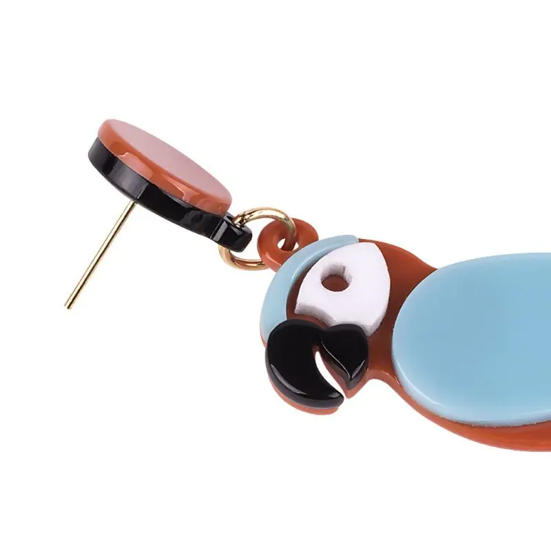 Acrylic Earrings Colorful Parrot Bird Drop Earrings Stand Out Summer Fashion Jewelry Punk Exaggerated Colorful