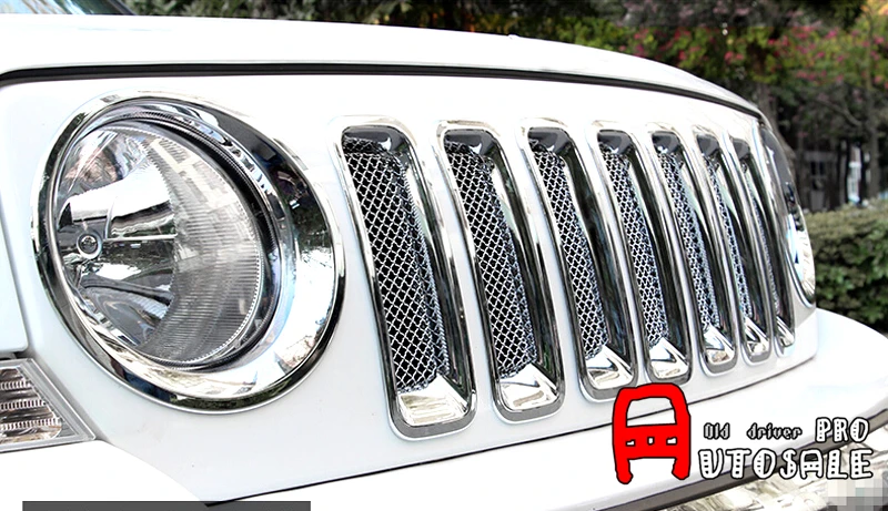 Для JEEP Патриот 2011 2012 2013 2014 2015 ABS Глянцевая внешняя передняя решетка гриль защита