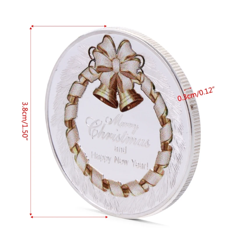 

Gold Plated Merry Christmas And Happy New Year Commemorative Challenge Coin Gift