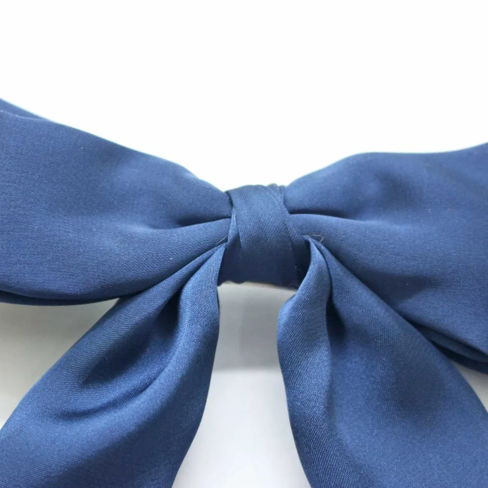 Fashionable dark blue barrettes big adorable bow knot hair clips women girls solid accessories wholesale |