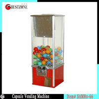 candy round toy vending machine with metal construction and window tube for kid bouncing ball or plastic capsule with 45 55mm