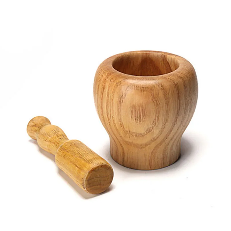 Кухня чеснок имбирь специи Ступка пестик натуральная деревянная шлифовальная
