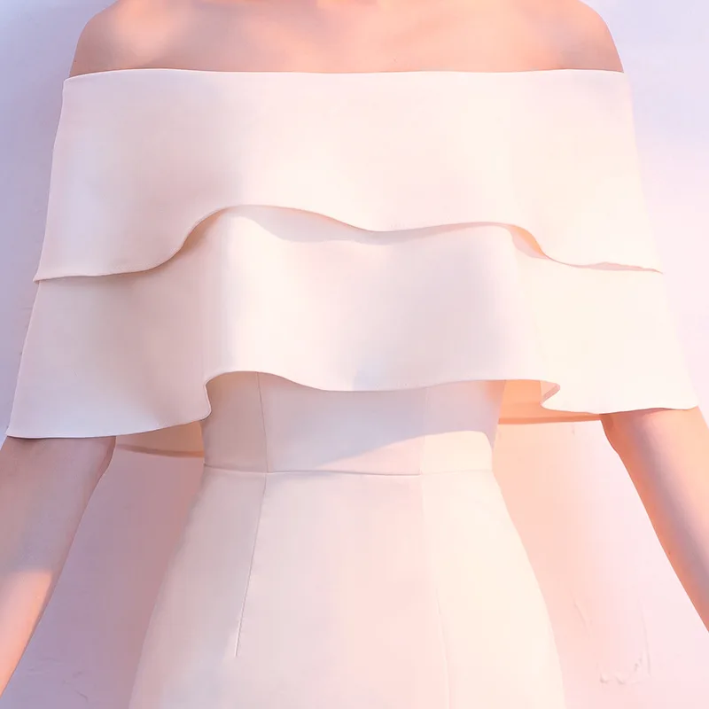 Женское вечернее платье-русалка длинное платье с оборками для церемонии бальное