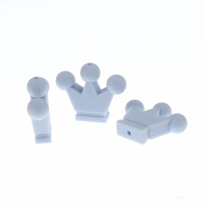 Cuentas de silicona de 5 piezas, cuentas de corona, sin Bpa, collar de dentici&oacute;n para beb&eacute;, pulsera colgante, cadena de chupete para beb&eacute;, Silikon DIY-2