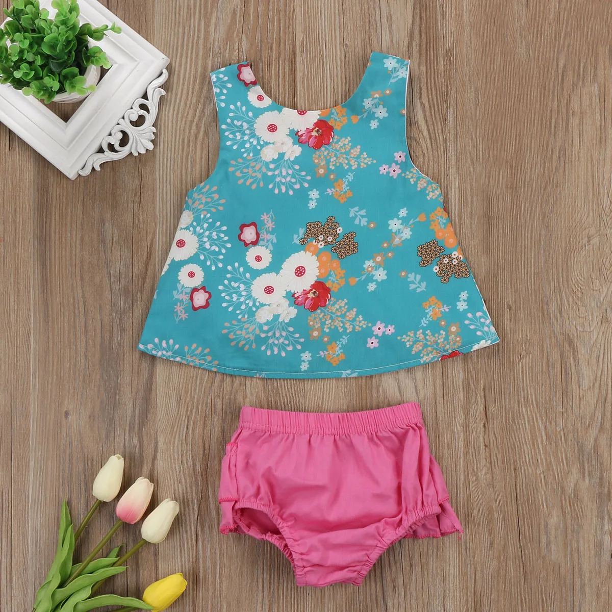 Flower Infant Baby Girls Tops T-shirt Tutu Shorts Pants Outfits Clothes Vest Set Print Brief Soft Toddler Girl Clothing | Мать и ребенок