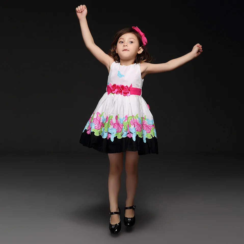 Pettigirl Elegant Girls Party Dresses For Summer Floral Printed Princess Dress Fashion Kids Clothing 2020 GD21008-46B | Детская одежда