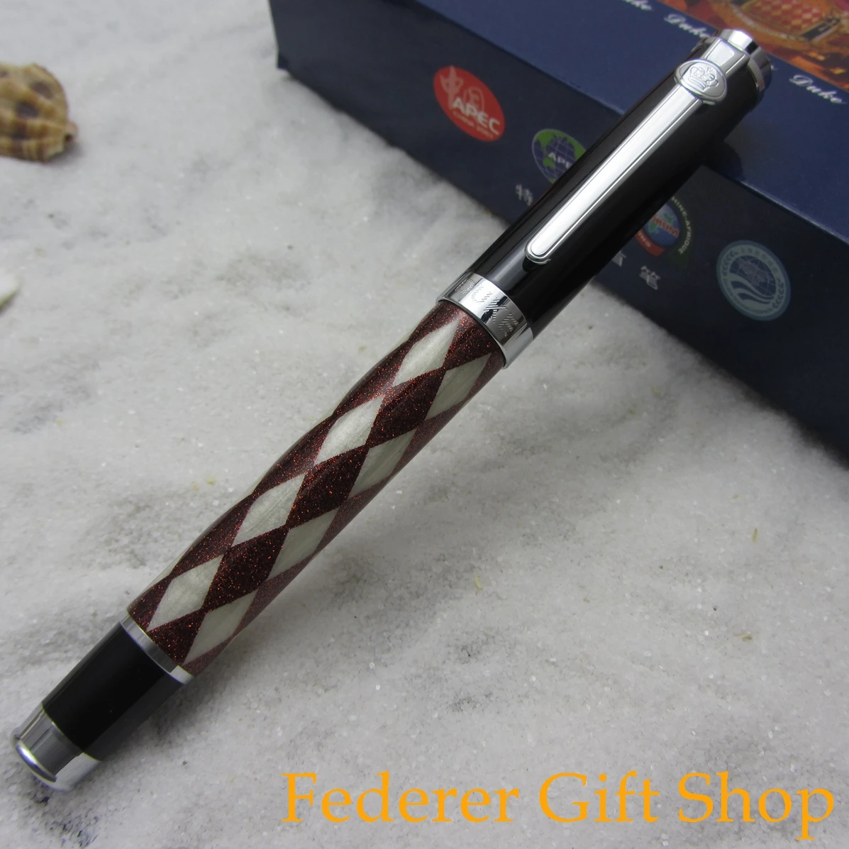 

Duke William Series Red Glistening Rollerball Pen metal case Gift ball pen D25 With Ordinary Gift Box
