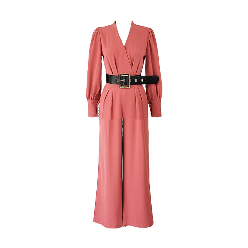 

fashion summer work style women temperament outdoor comfortable solid beach cool jumpsuit cute casual fresh pink long jumpsuit